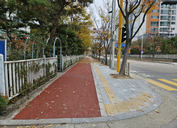 장안구, 정자동 학교 밀집 지역  보행로 개선공사 완공