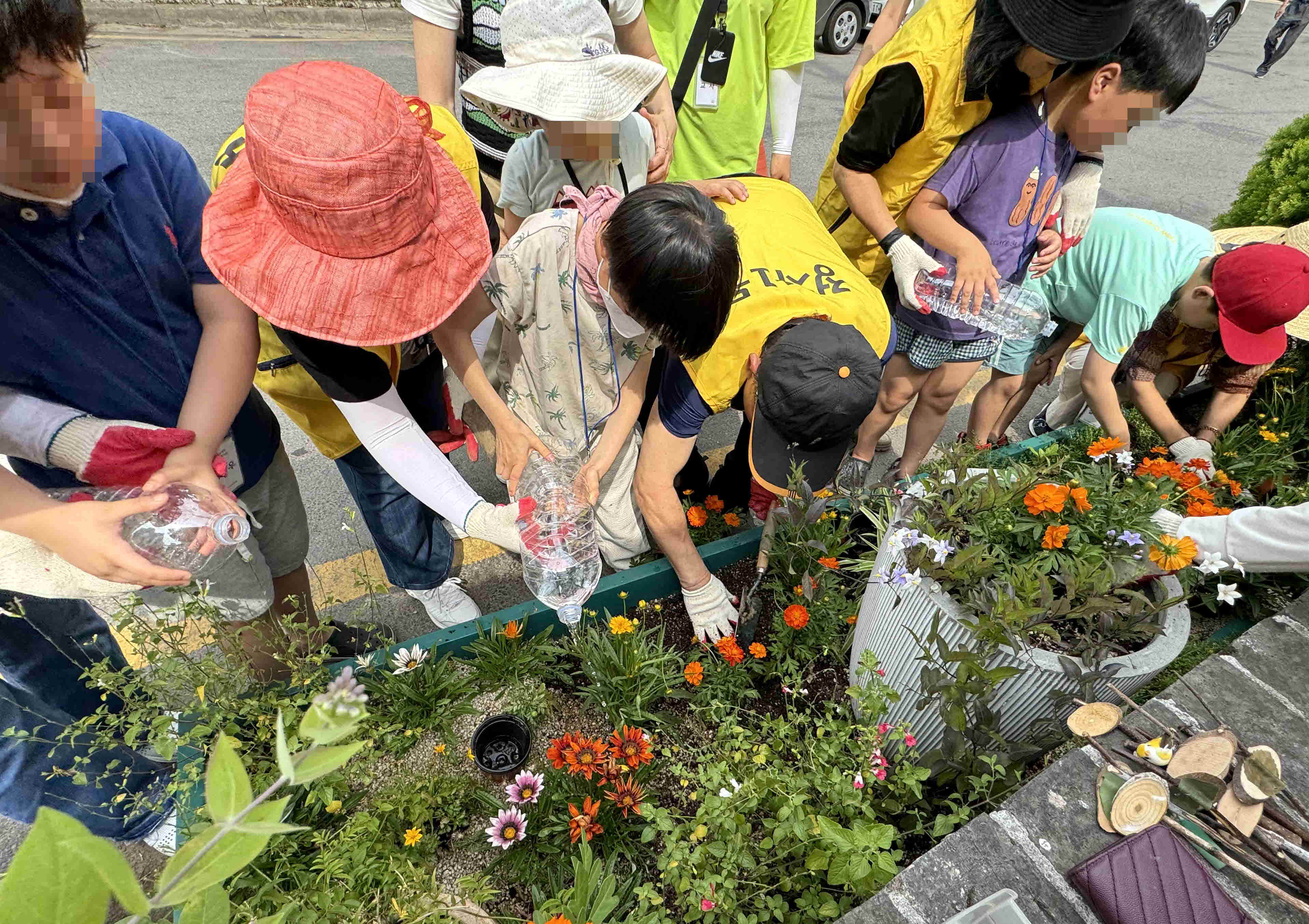 장안구 정자1동 주민자치회,  장애인 학생들과 함께하는 초화류 식재활동