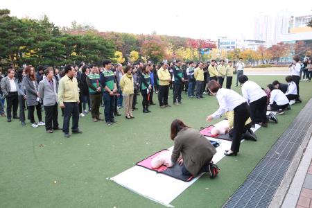 장안구 직장민방위대 지진대피훈련 실시