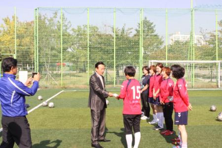 제58회 수원시체육대회 여성축구단 훈련격려